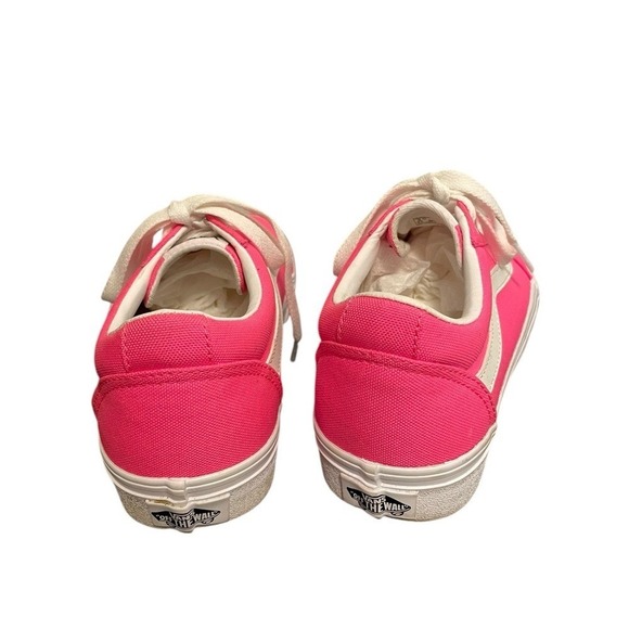 Vans Ward Low Top Neon Pink Canvas Sneakers White Side Stripe Size 8 - Picture 4 of 5